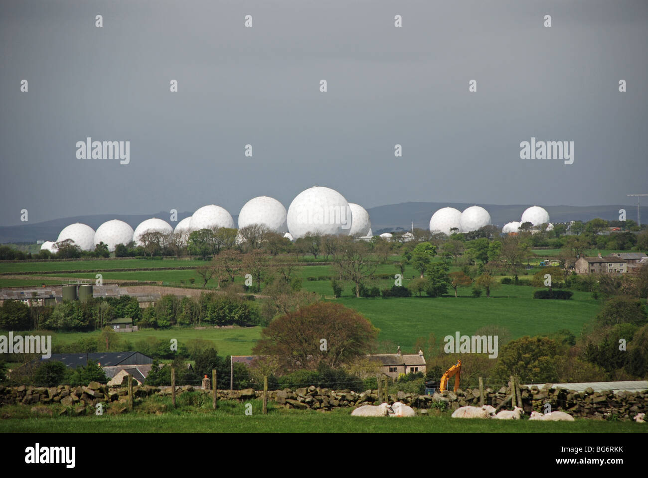 R A F Menwith Hill station radar Harrogate North Yorkshire Banque D'Images