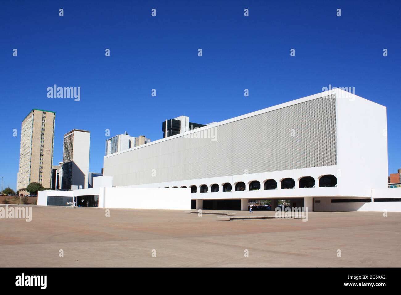 Bibliothèque nationale, Oscar Niemeyer, Brasilia, Brésil Banque D'Images