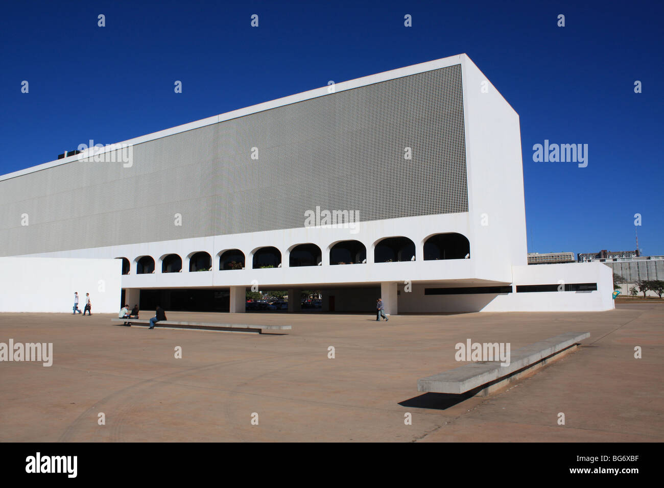Bibliothèque nationale, Oscar Niemeyer, Brasilia, Brésil Banque D'Images