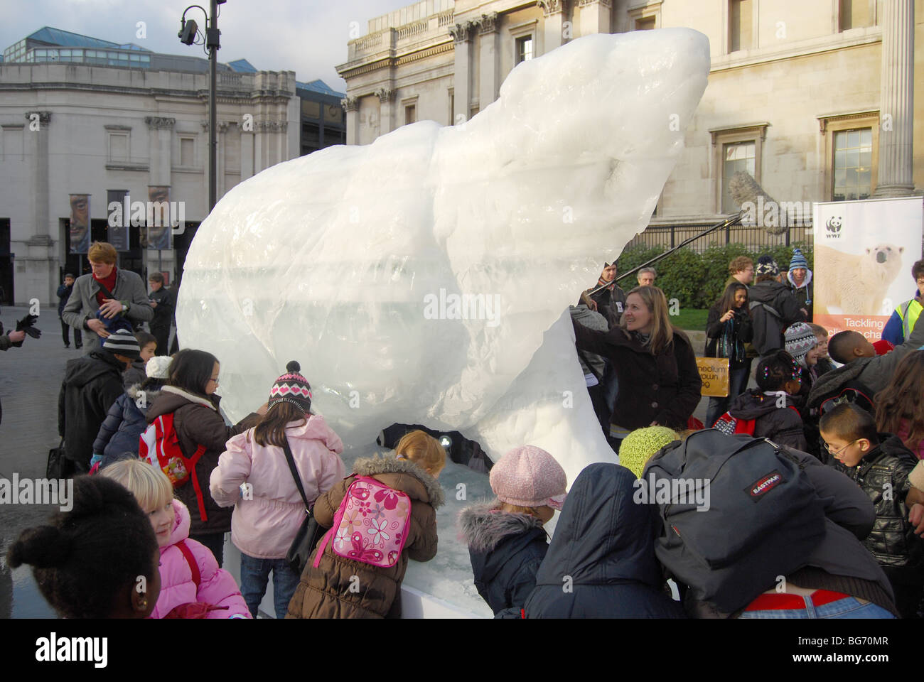 Le London Ice Bear ice shelf bien hot 'Réchauffement climatique' Banque D'Images
