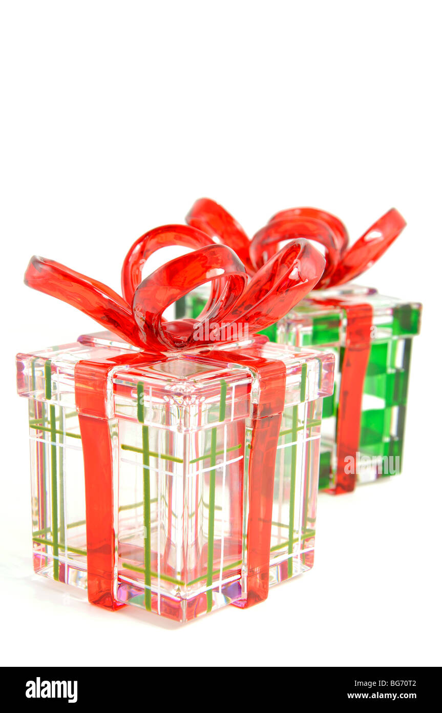 Cadeaux de Noël en verre pour des bonbons Banque D'Images
