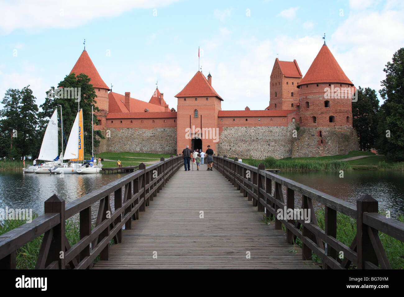 Pont château Trakai, Lituanie Banque D'Images