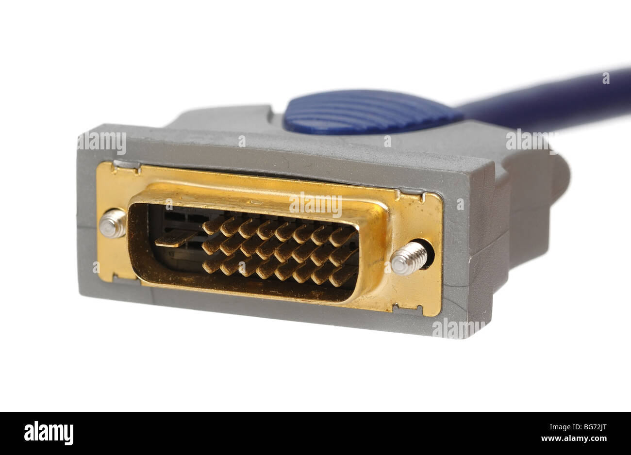 Câble DVI sur un fond blanc Banque D'Images