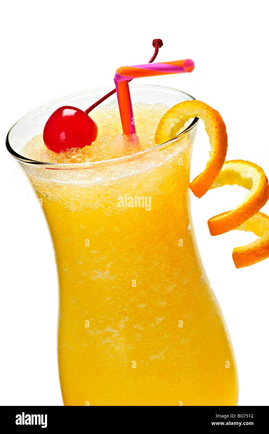 Verre de jus d'orange Boisson au verre à cocktail hurricane Banque D'Images