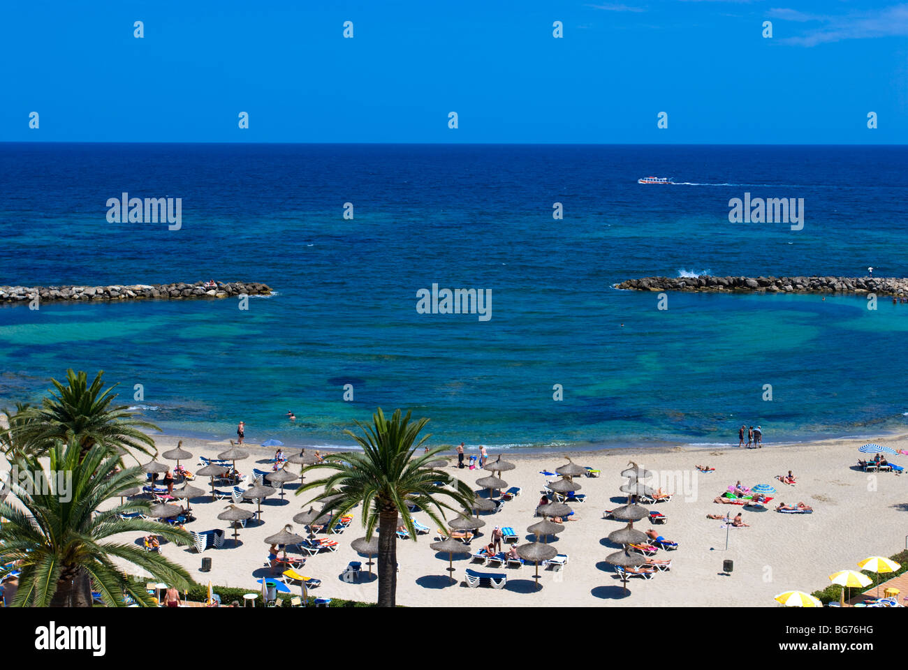 La plage de Cala Bona, Majorque, Baleares, Espagne Banque D'Images