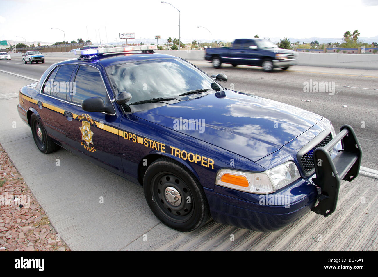 Nevada Highway Patrol state trooper véhicule, Las Vegas, USA Banque D'Images