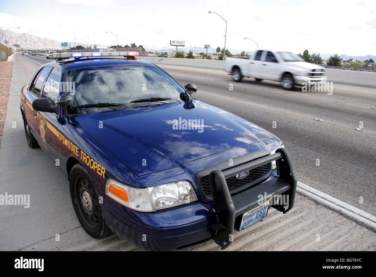 Nevada Highway Patrol state trooper véhicule, Las Vegas, USA Banque D'Images