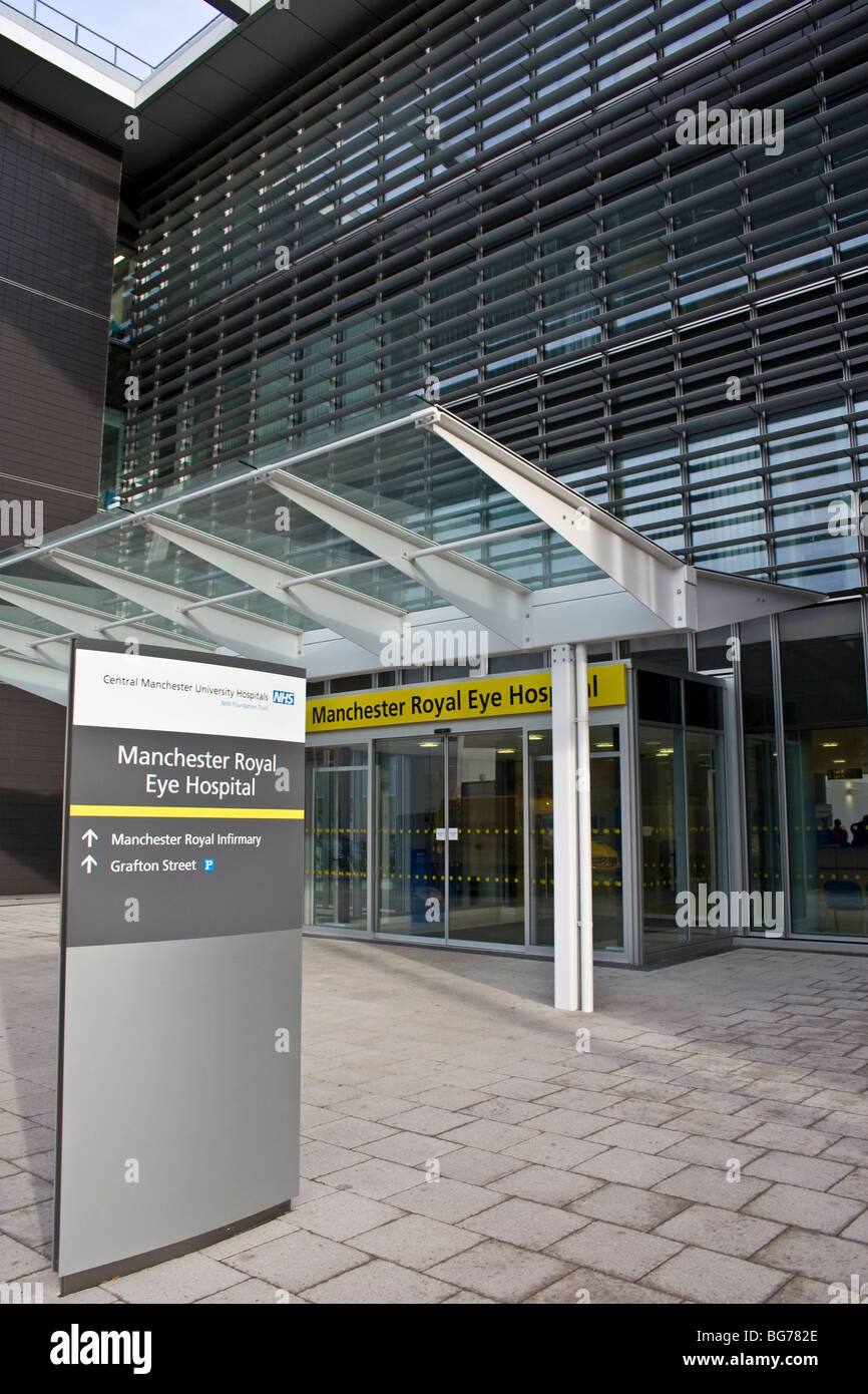 Royal Manchester Eye Hospital, nouveau bâtiment, Manchester, Royaume-Uni. ( Problème de santé régime PFI) Banque D'Images
