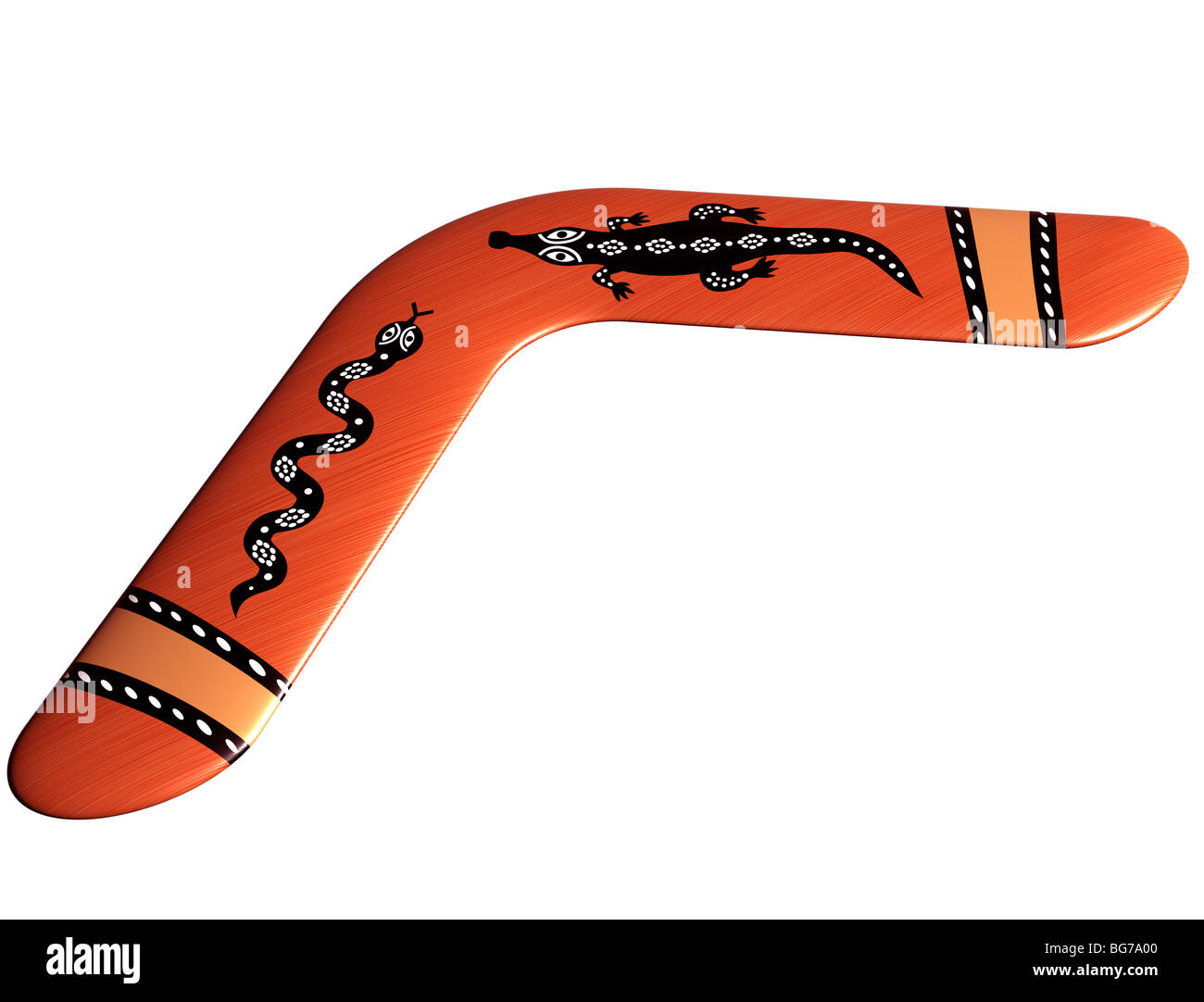 Illustration d'une isolé handmade boomerang autochtones Banque D'Images