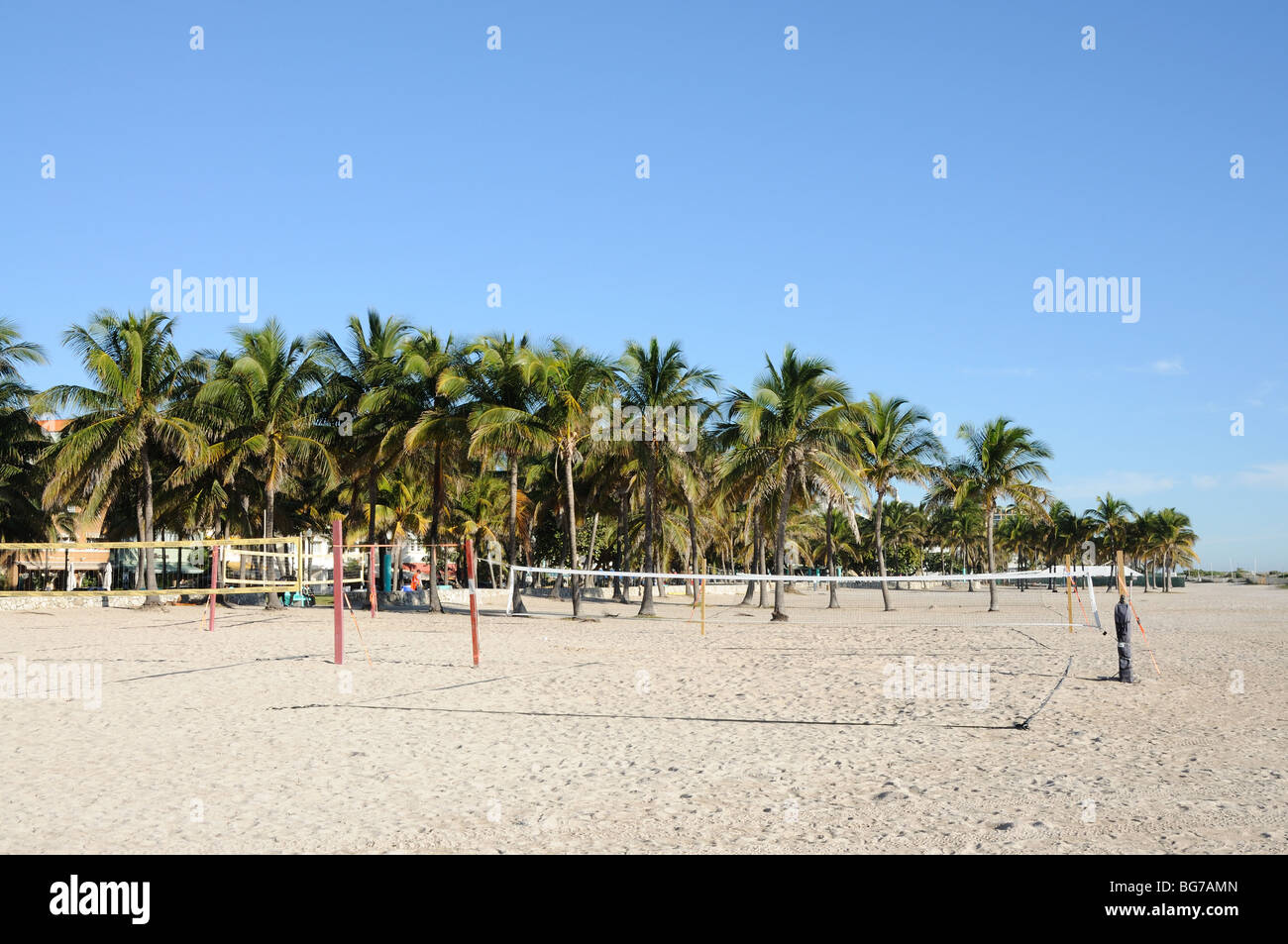 Volley-ball de plage à Miami South Beach, Florida USA Banque D'Images