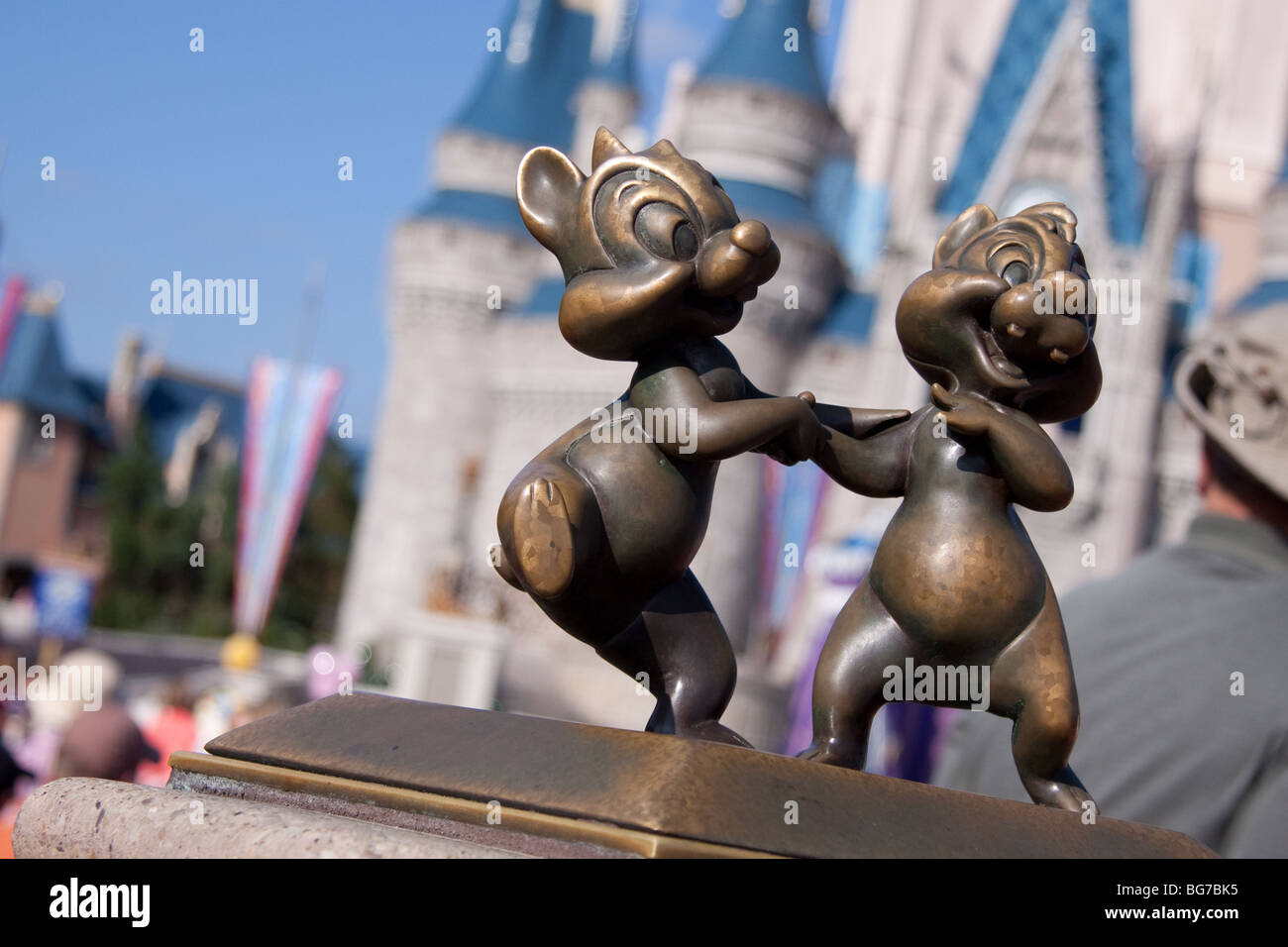 Les tamias bronze statue à Disney en Floride Banque D'Images