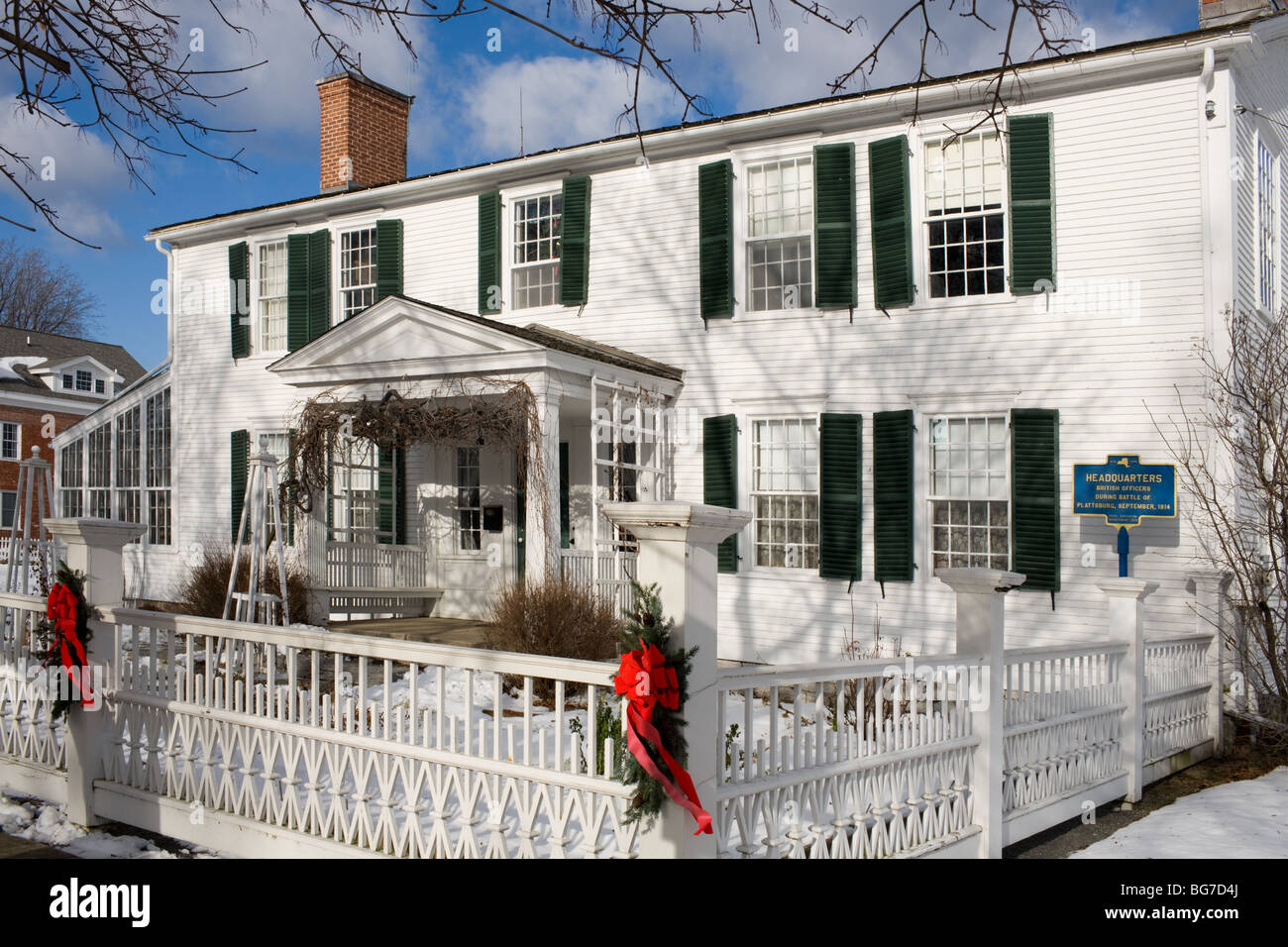 Kent-Delord House Museum, Plattsburgh, New York, dont le siège se trouve les officiers de marine britannique pendant la bataille dans la guerre de 1812 Banque D'Images