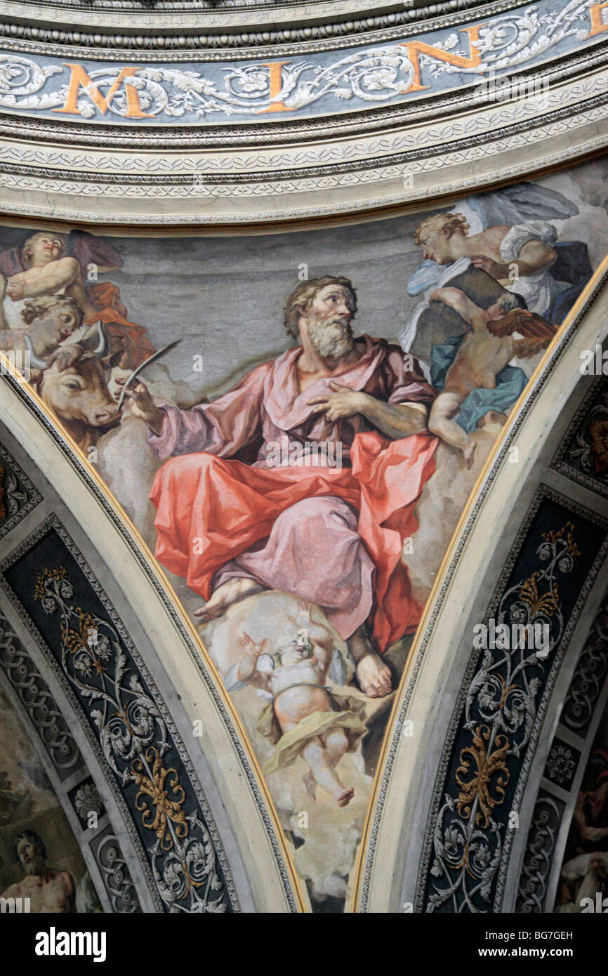Intérieur de la Basilique de Sant Andrea, Mantoue, Lombardie, Italie Banque D'Images