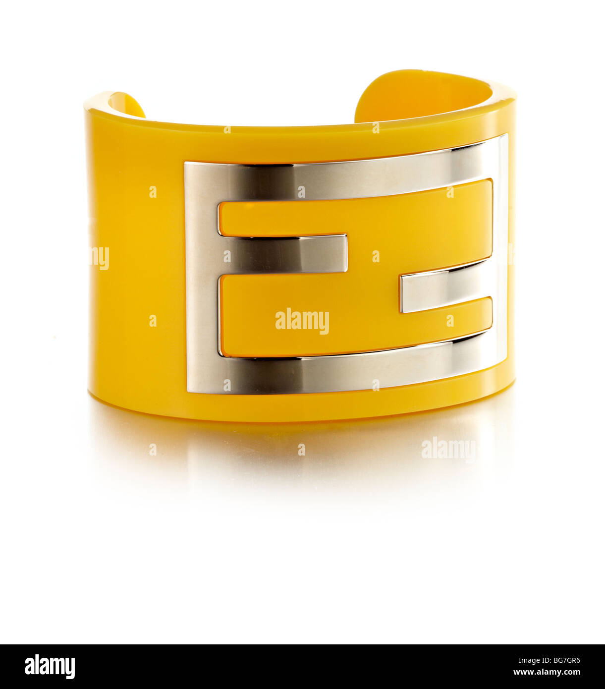 80's style métal et plastique orange bracelet bangle Banque D'Images