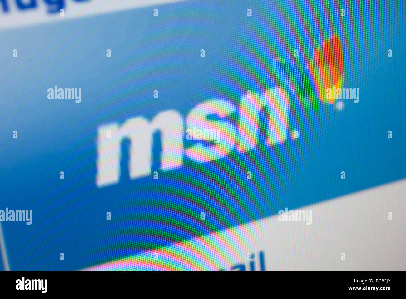 Écran de l'ordinateur montrant le site web à titre d'information, de navigateur et de news service MSN. Banque D'Images
