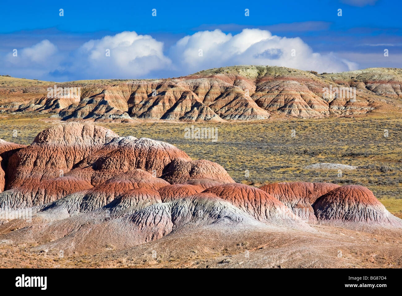 Badlands peint, Wyoming, USA Banque D'Images