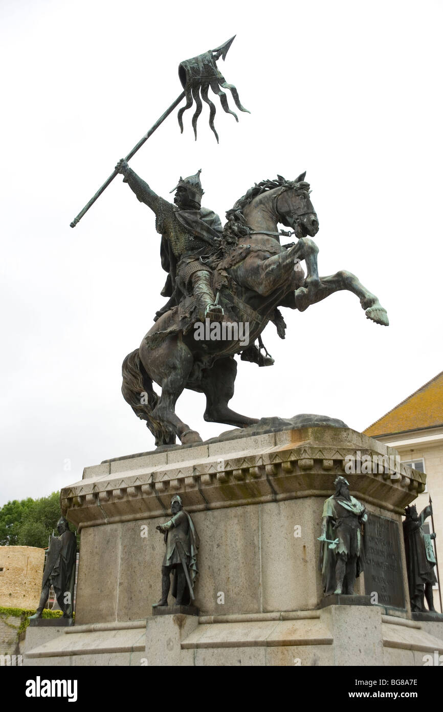 Statue de Guillaume le Conquérant à Falaise, Normandie, France Banque D'Images