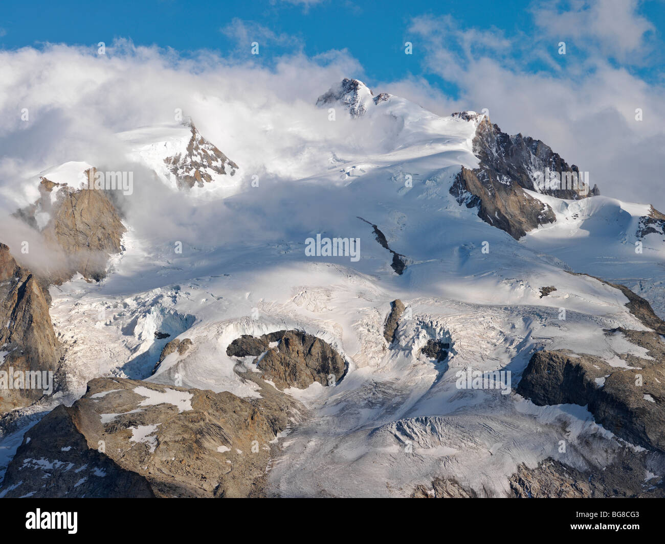 Suisse, Valais, Zermatt Gornergrat,,sommets du Mont Rosa Banque D'Images