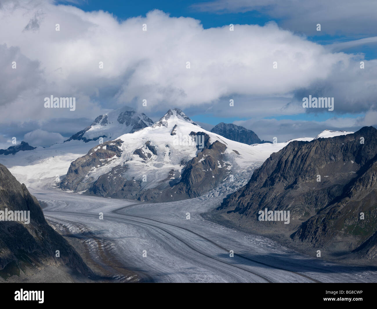 Suisse, Valais, Région de l'Aletsch, le glacier d'Aletsch Banque D'Images