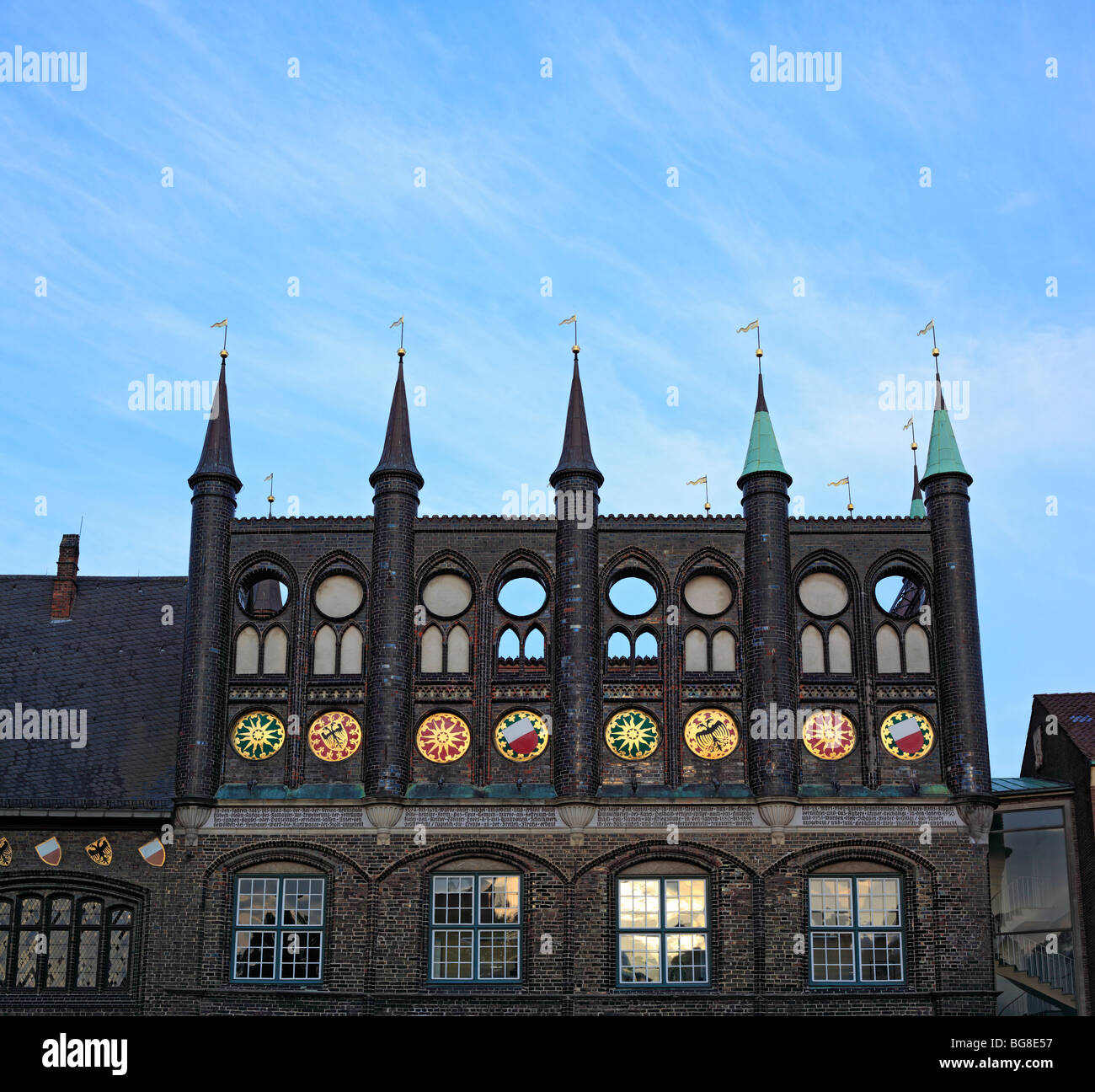 Hôtel de ville (Rathaus), Lubeck, Schleswig Holstein, Allemagne Banque D'Images