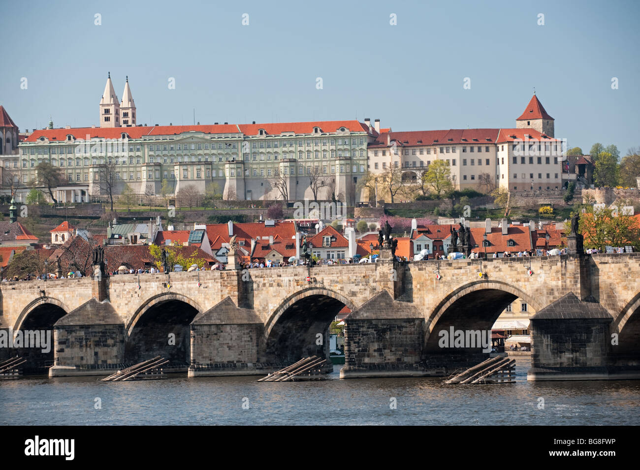 Le Pont Charles, Prague, République tchèque, de l'UNION EUROPÉENNE Banque D'Images