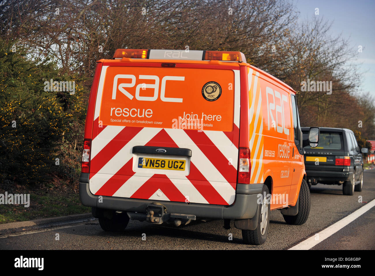 RAC brakdown chariot sur la M3, près de London UK Banque D'Images