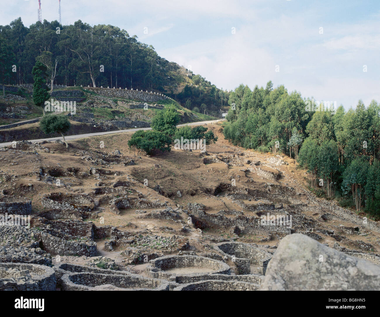 Fort de colline de Santa Tecla (Santa Tegra). La Galice. L'Espagne. Banque D'Images