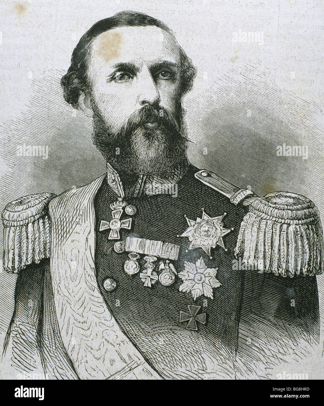 Oscar II (1829-Stockholm Stockholm, 1907). Roi de Suède (1872-1907) et de Norvège (1872-1905). Banque D'Images