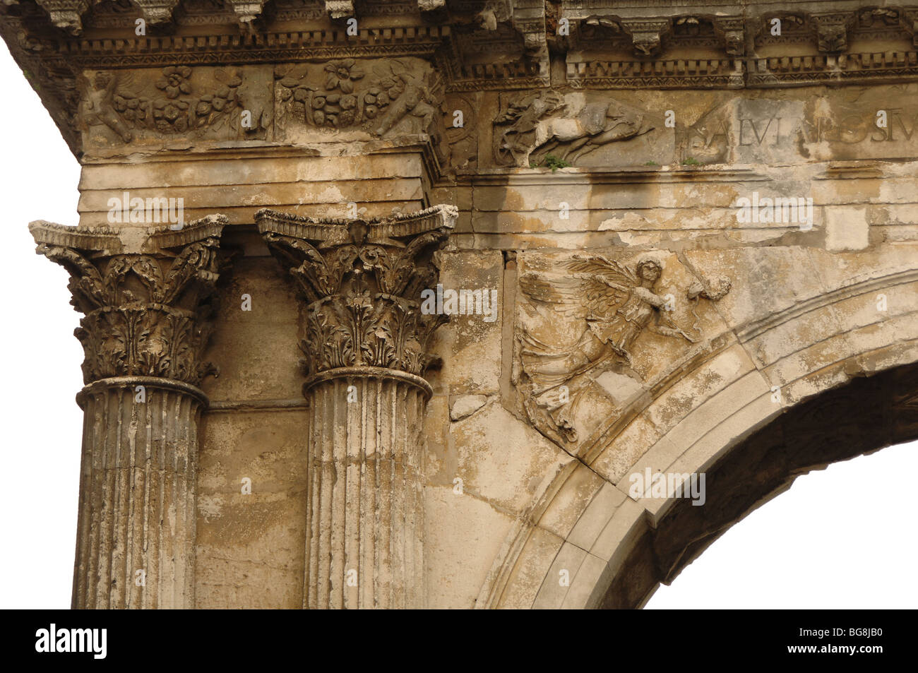 Arc de triomphe de l'Sergii ou Golden Gate. Pula. La Croatie. Banque D'Images