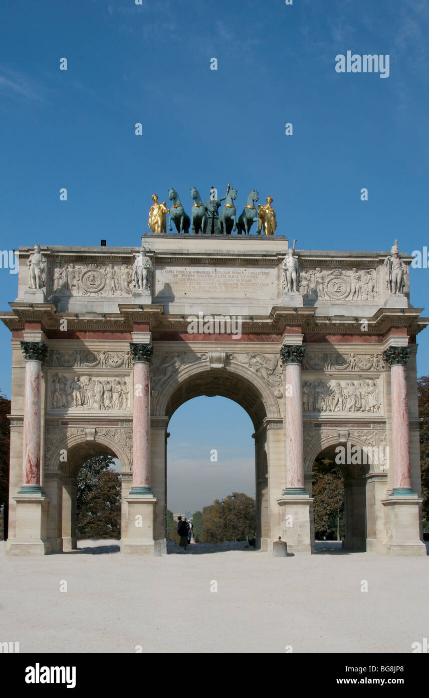 Arc de Triomphe de l'Arc de triomphe du Carrousel (du Carrousel). Paris. Banque D'Images