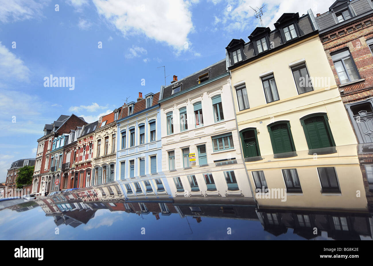Roubaix (59) : "Rue Charles Quint' street Banque D'Images