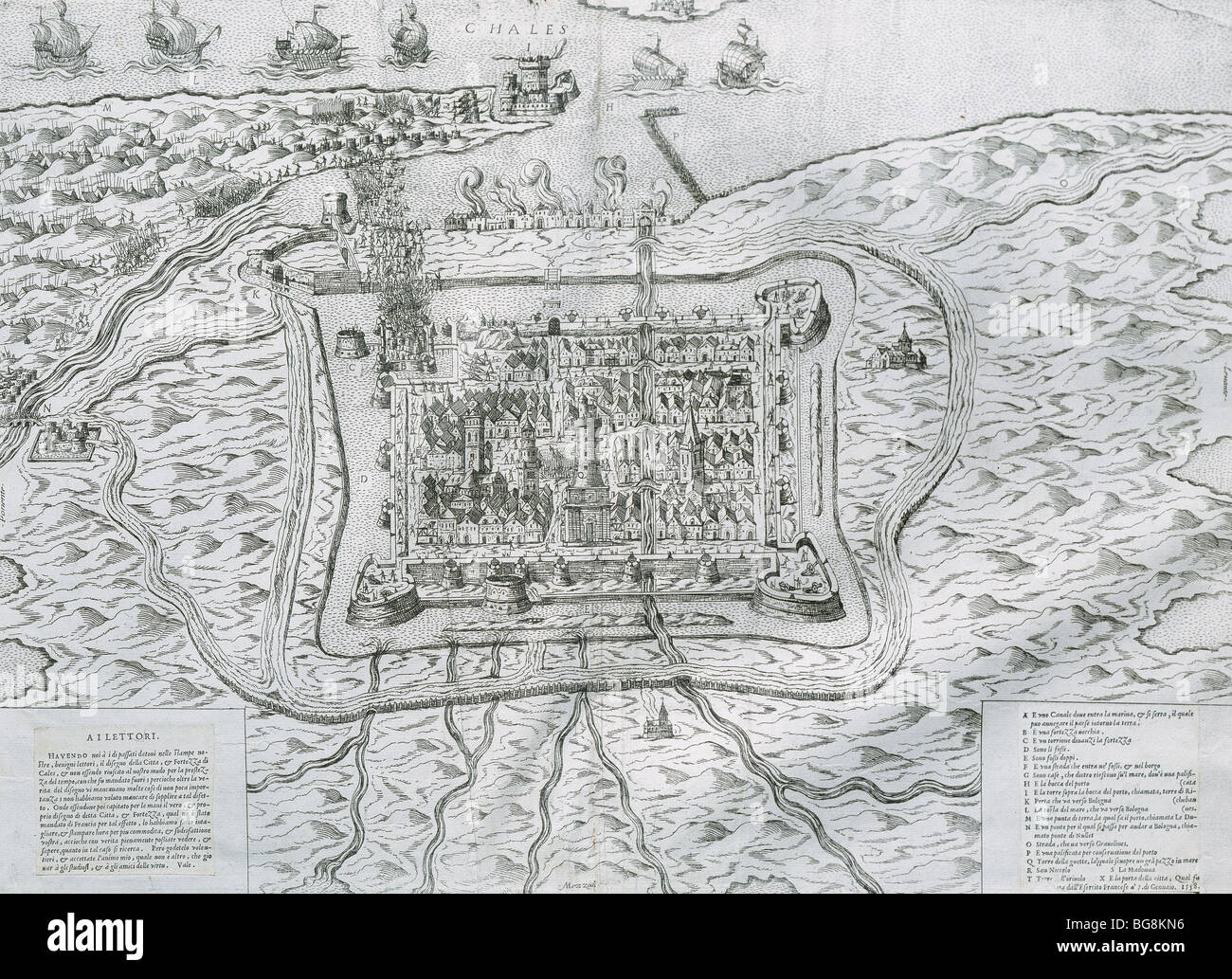 Capture de Calais à partir de l'anglais en 1558 par François de Lorraine, Duc de Guise (1558), janvier. Banque D'Images