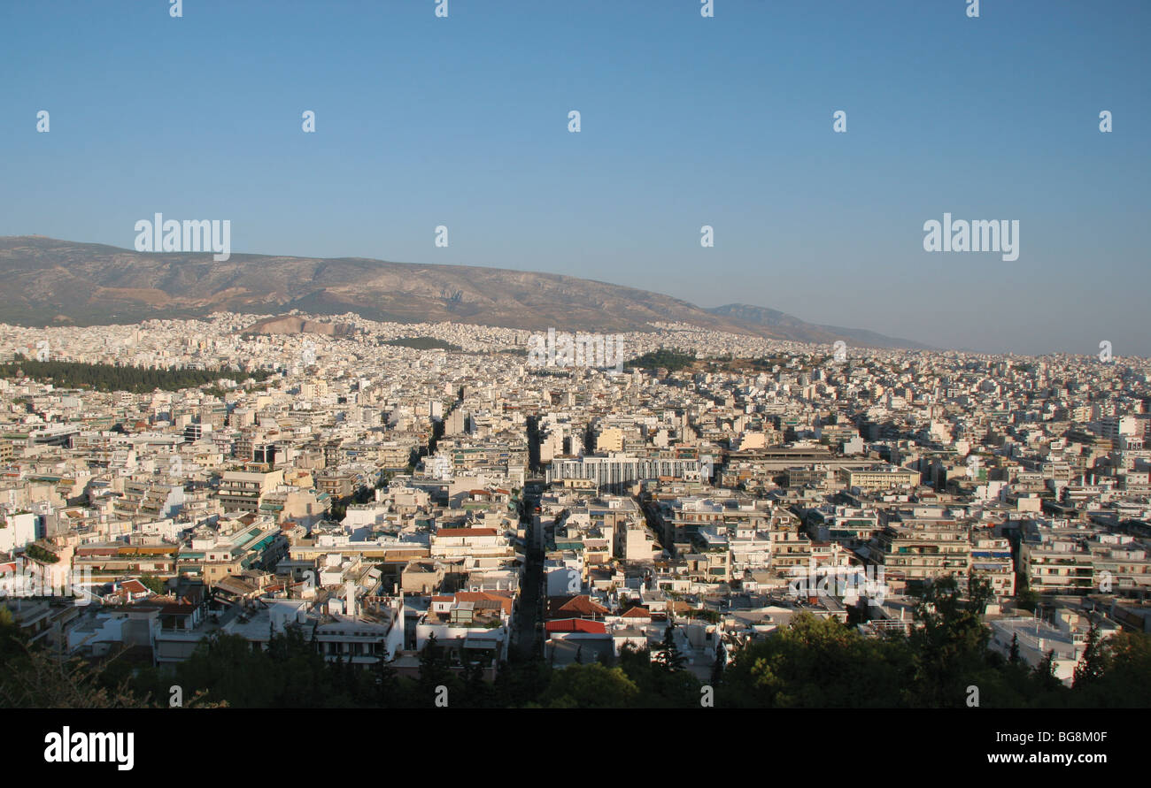 Athènes. Vue panoramique de la ville. L'Attique. Centre de la Grèce. L'Europe. Banque D'Images