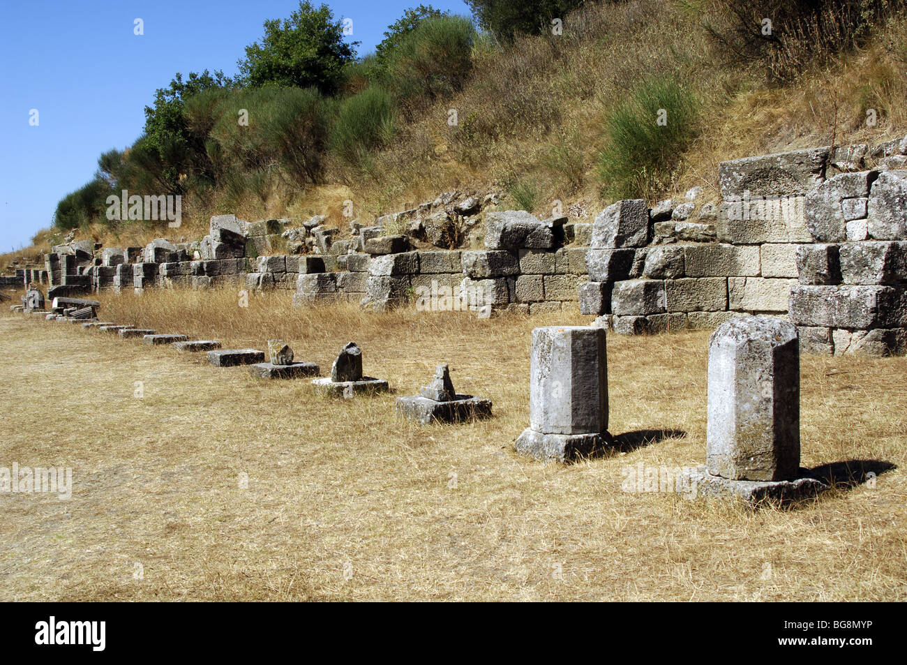 L'art grec hellénistique. Ruines d'Apollonia,. Détail. Fier. République d'Albanie. Banque D'Images