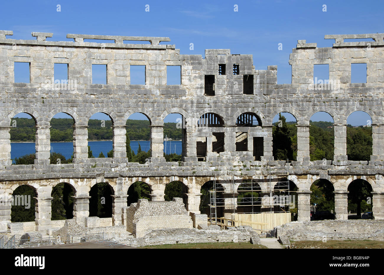 Amphithéâtre romain. Pula. La Croatie. Banque D'Images
