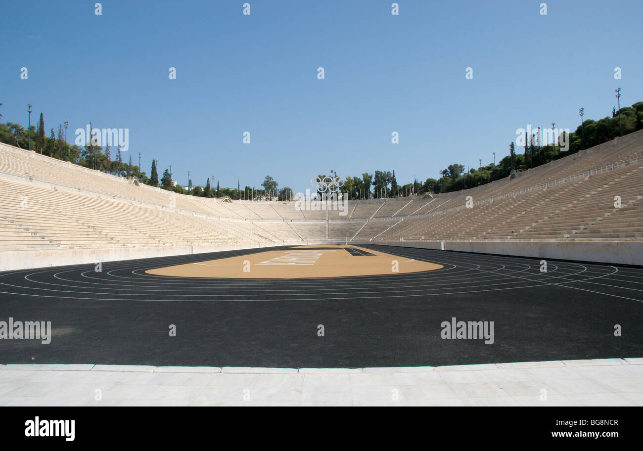 Le stade Panathénaïque ou Panathinaiko (Kallimarmaron). La Grèce. Banque D'Images