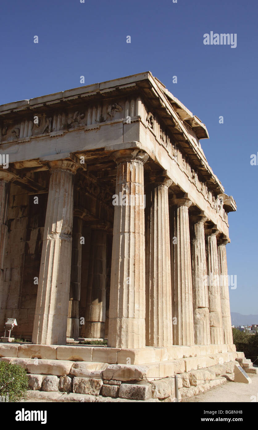 Temple d'Héphaïstos ou Theseion. Agora d'Athènes. La Grèce. Banque D'Images Temple d'Héphaïstos ou Theseion. Agora d'Athènes. La Grèce. Banque D'Images