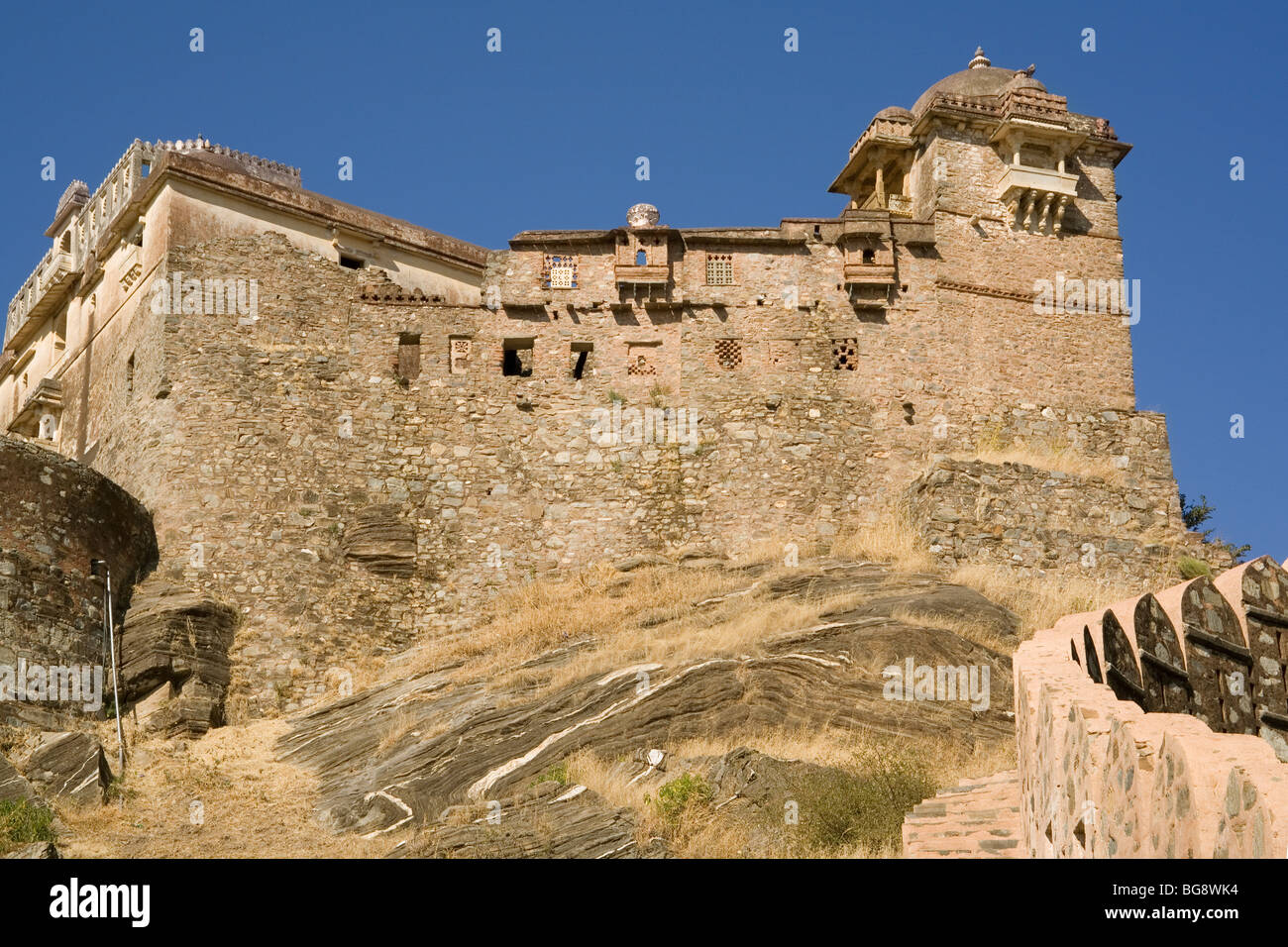 Inde Rajasthan Fort de Kumbhalgarh Cloud Palace Banque D'Images