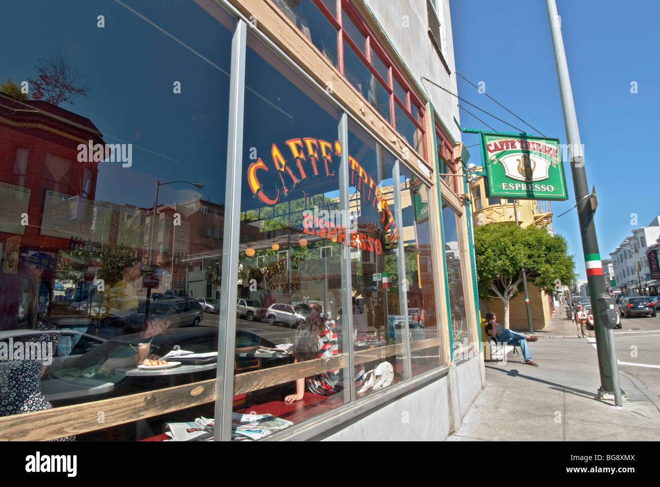La Californie San Francisco North Beach, le quartier de Grant Street restaurant Caffe Trieste Banque D'Images