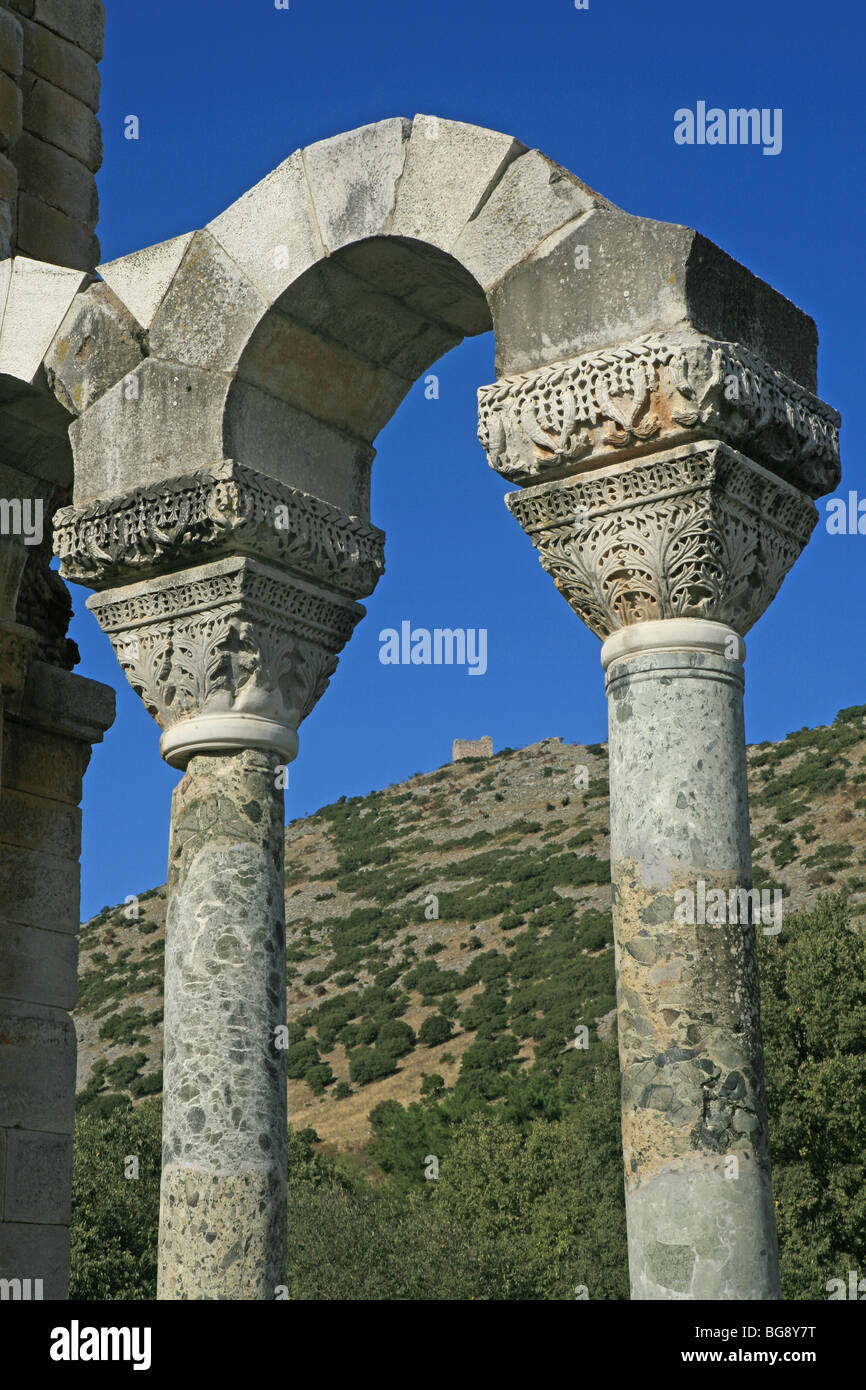 Des ruines, de passage dans l'ancienne basilique Philippes Grèce Banque D'Images