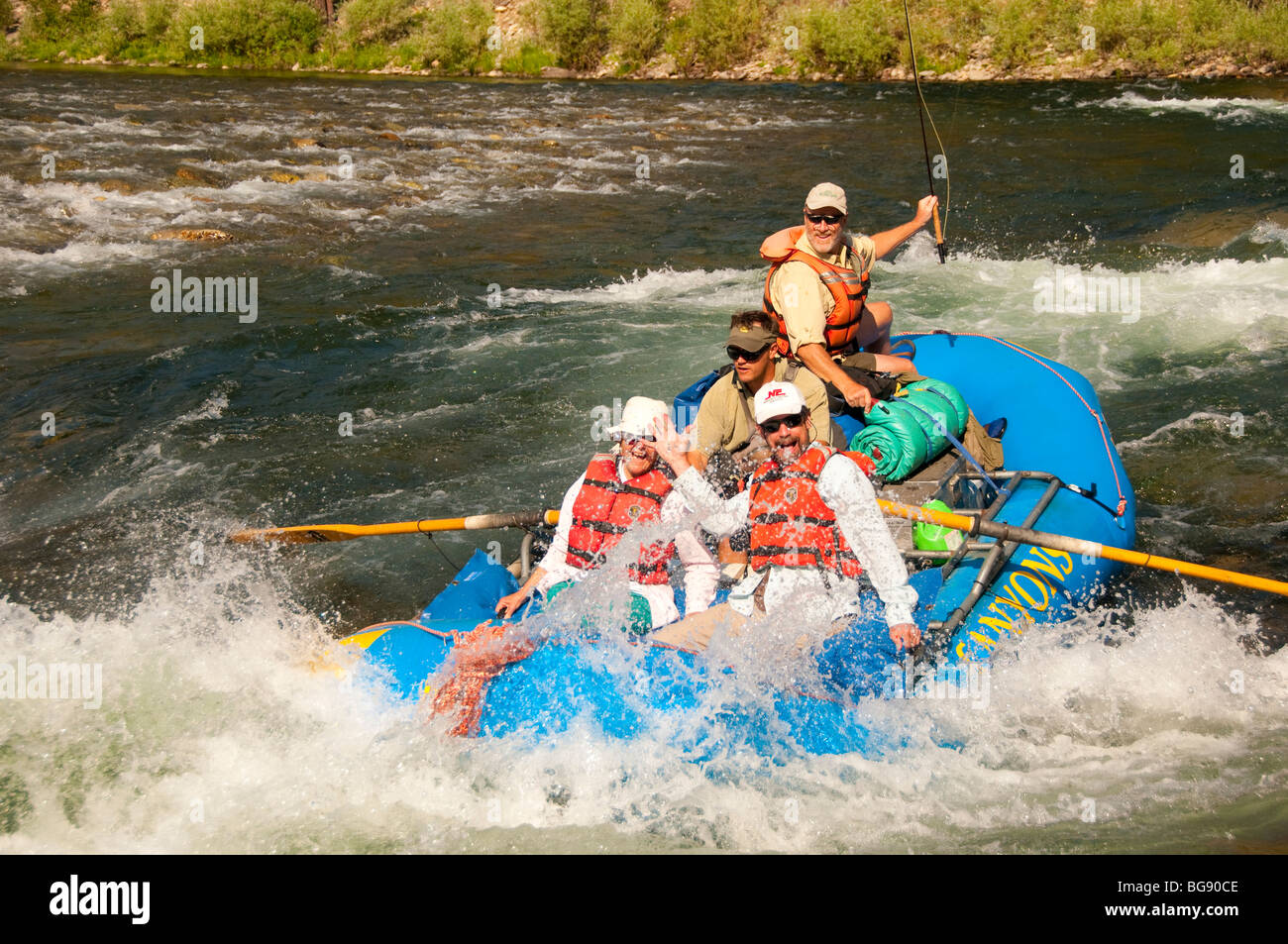 New York, Frank Church Désert, Middle Fork Salmon River, Whitewater Rafting Banque D'Images