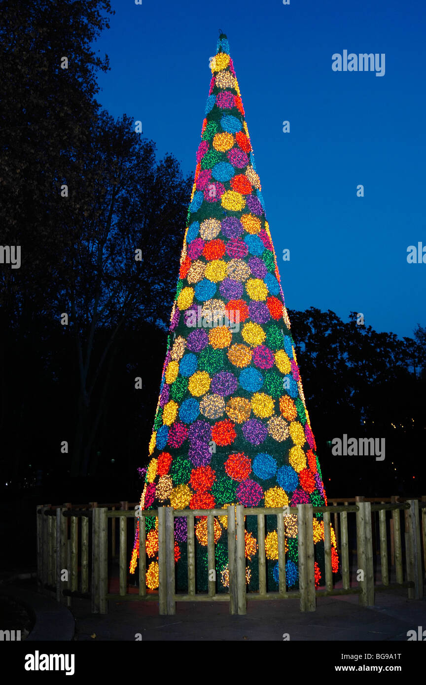 Un arbre de Noël coloré Banque D'Images