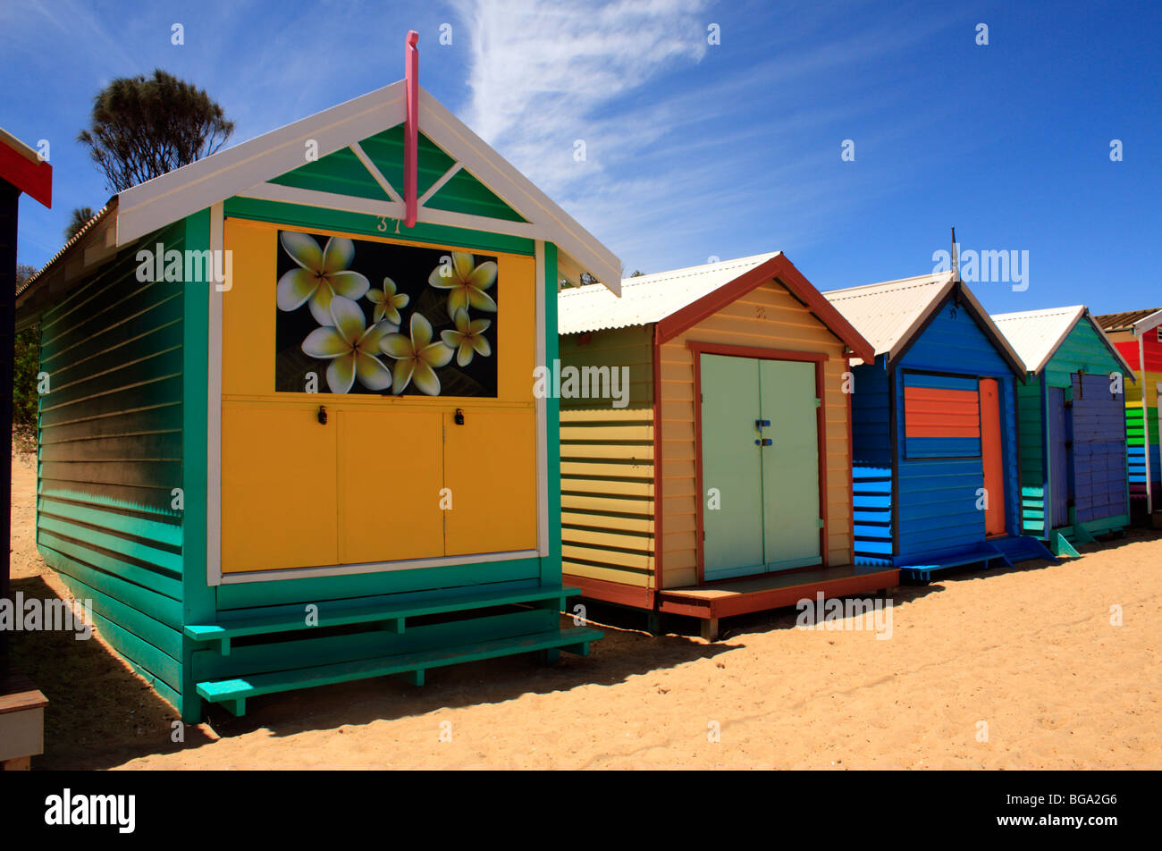 Cabines de plage Brighton Beach Victoria Melbourne Australie Banque D'Images