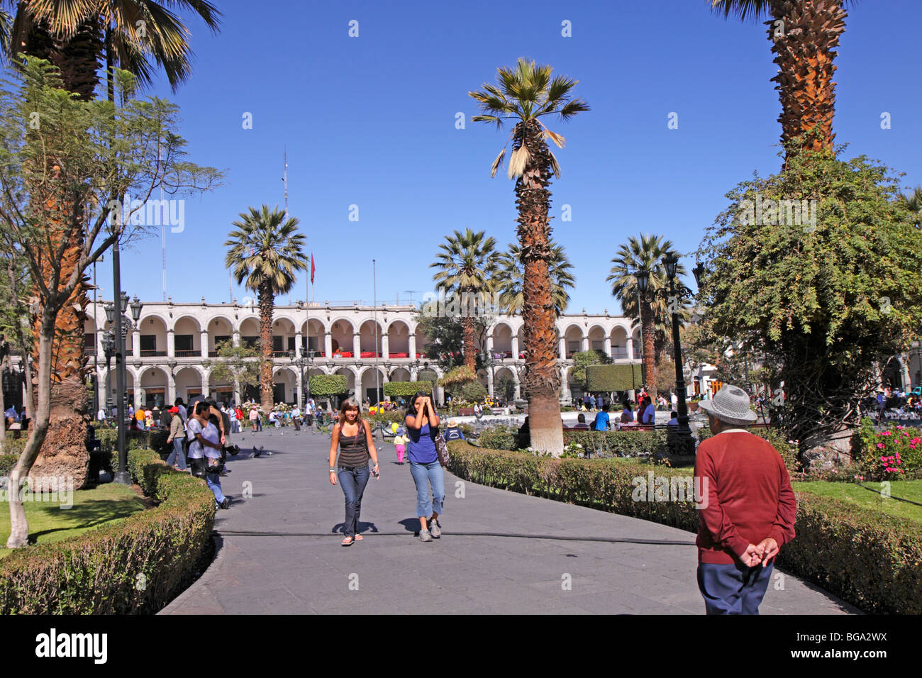 Plaza Mayor, Arequipa, Pérou, Amérique du Sud Banque D'Images