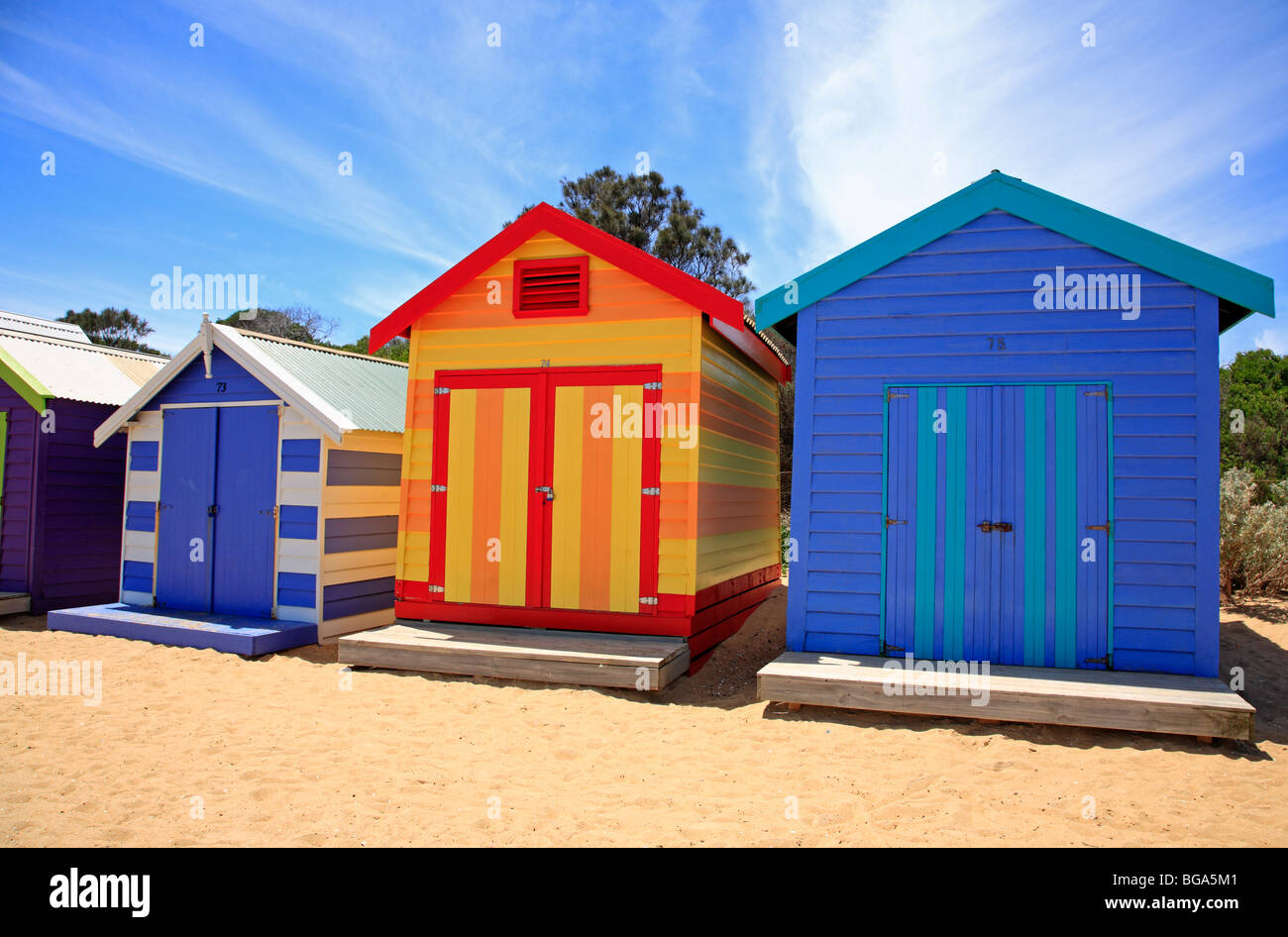 Cabines de plage Brighton Beach Victoria Melbourne Australie Banque D'Images