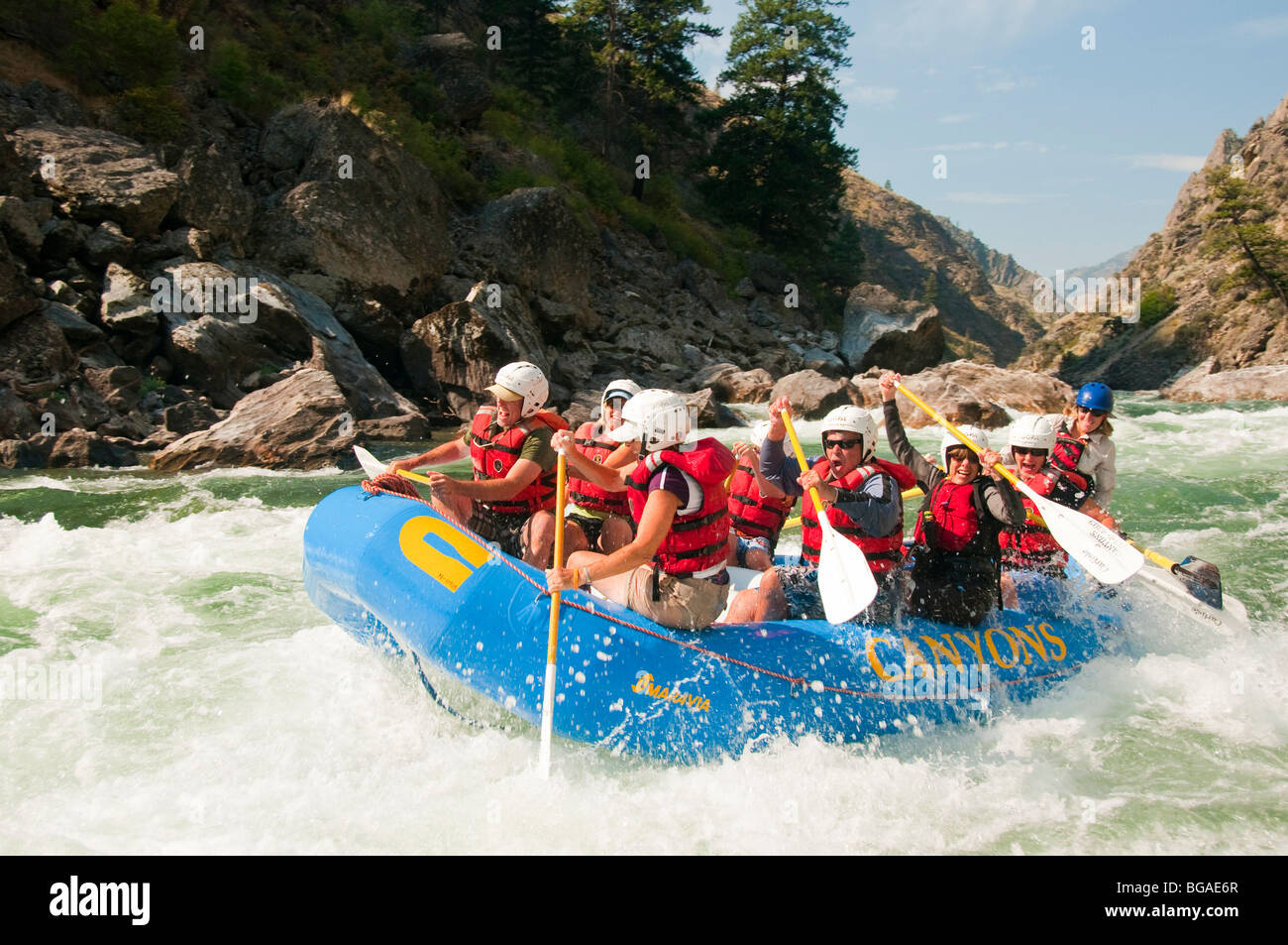 New York, Frank Church Désert, Middle Fork Salmon River, Whitewater Rafting Banque D'Images