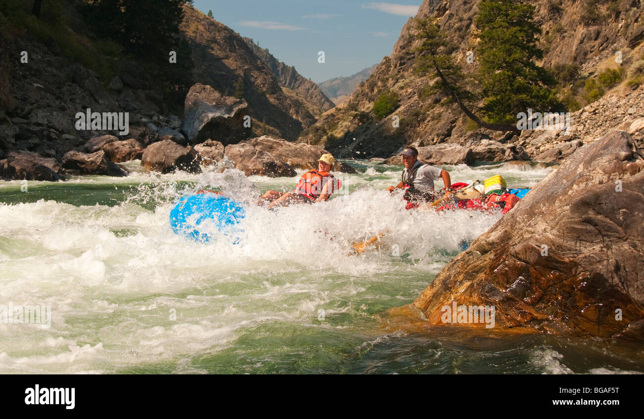 New York, Frank Church Désert, Middle Fork Salmon River, Whitewater Rafting Banque D'Images