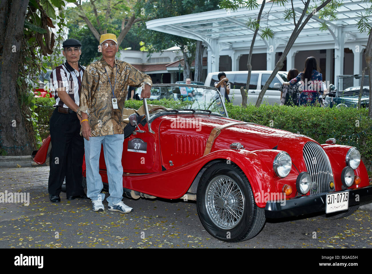 Morgan plus 8 voitures de sport vintage britanniques avec propriétaires. Thaïlande S. E. Asie Banque D'Images