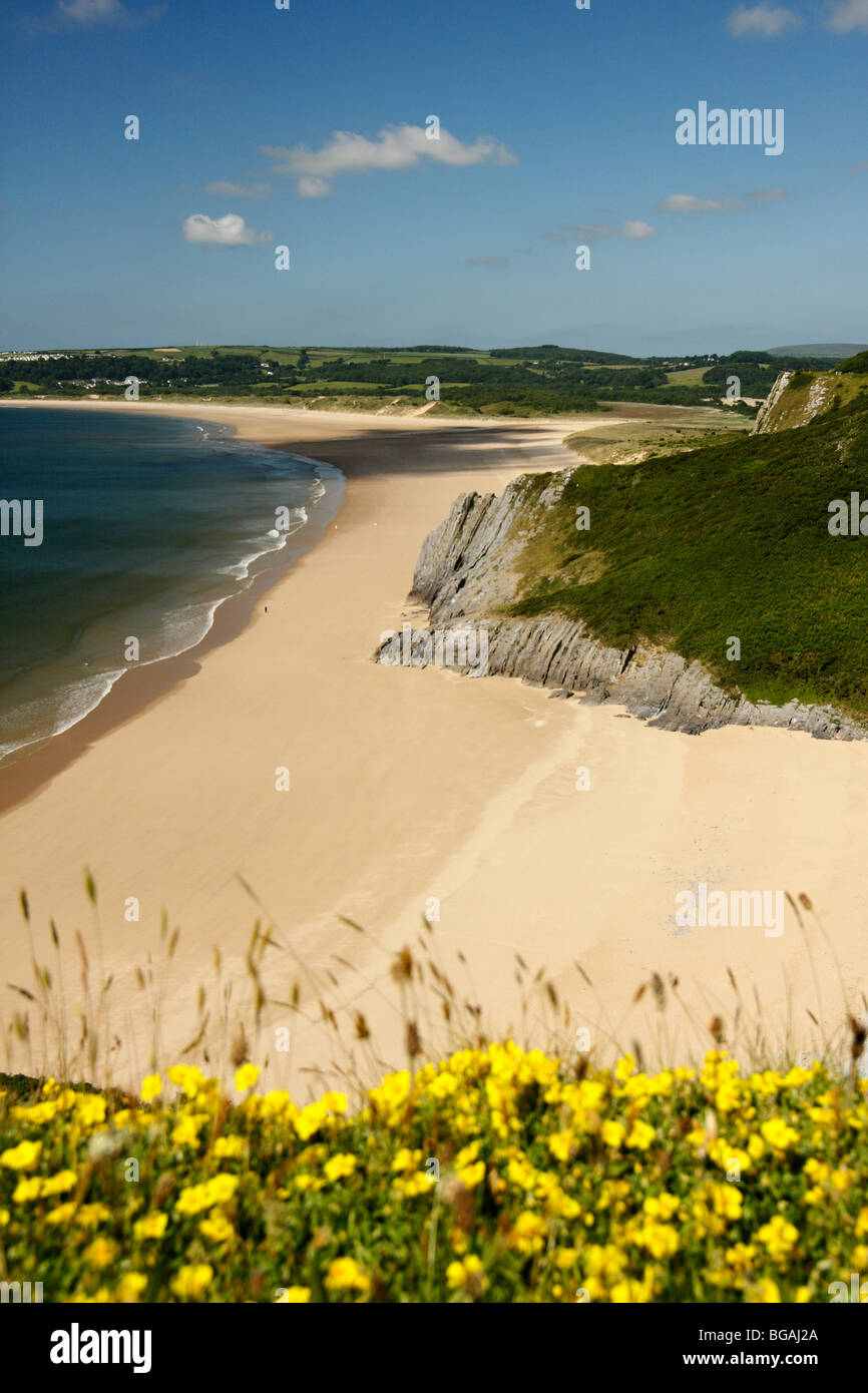 Oxwich Beach, péninsule de Gower, dans le sud du Pays de Galles, Royaume-Uni Banque D'Images