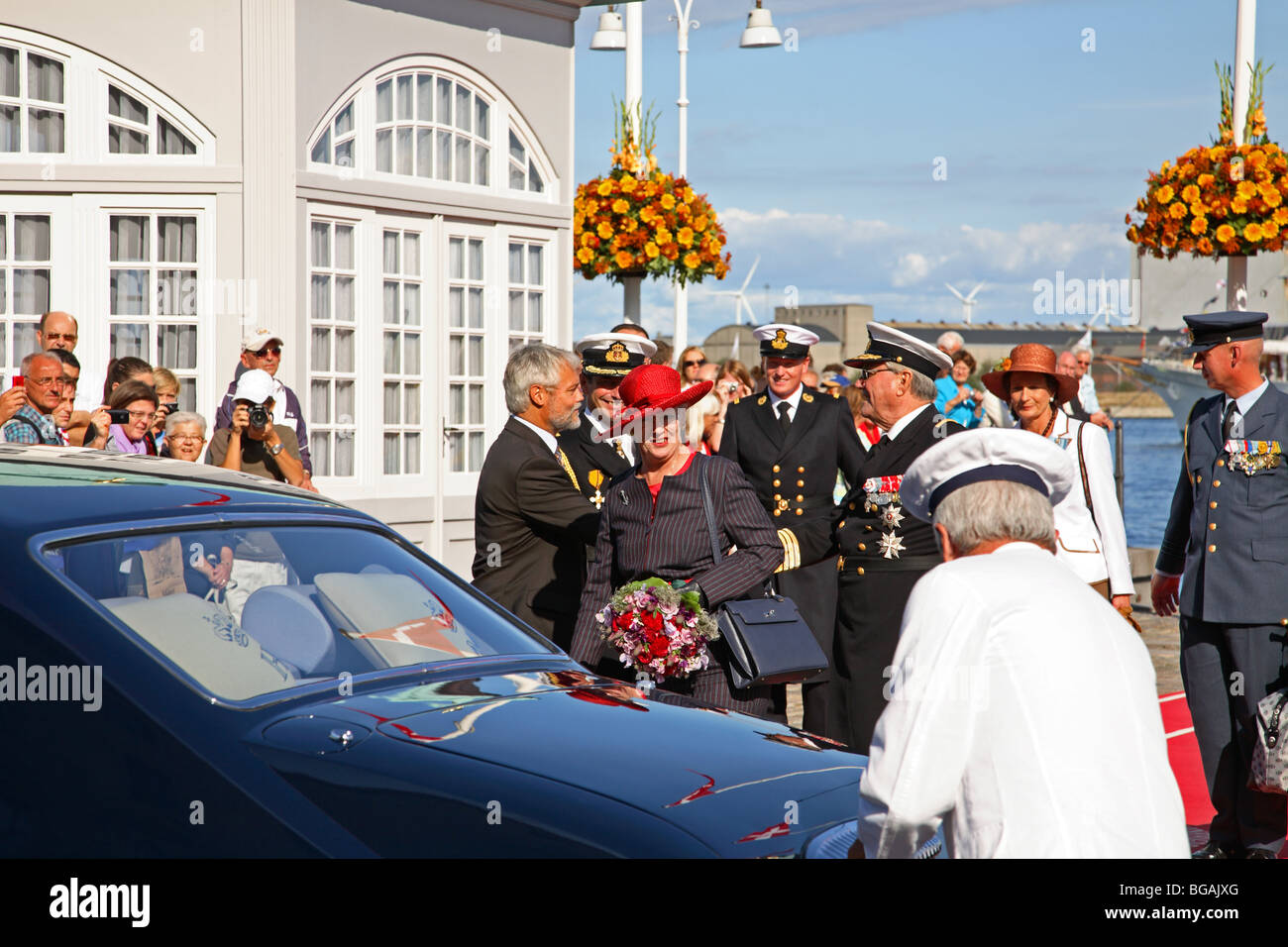 La Reine Margrethe II de Danemark et le Prince Henrik se terminant leur résidence d'été et croisières en septembre 2009. Banque D'Images